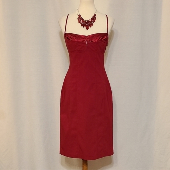 Express Red Spaghetti Strap Lace-up Back Dress - Picture 16 of 16